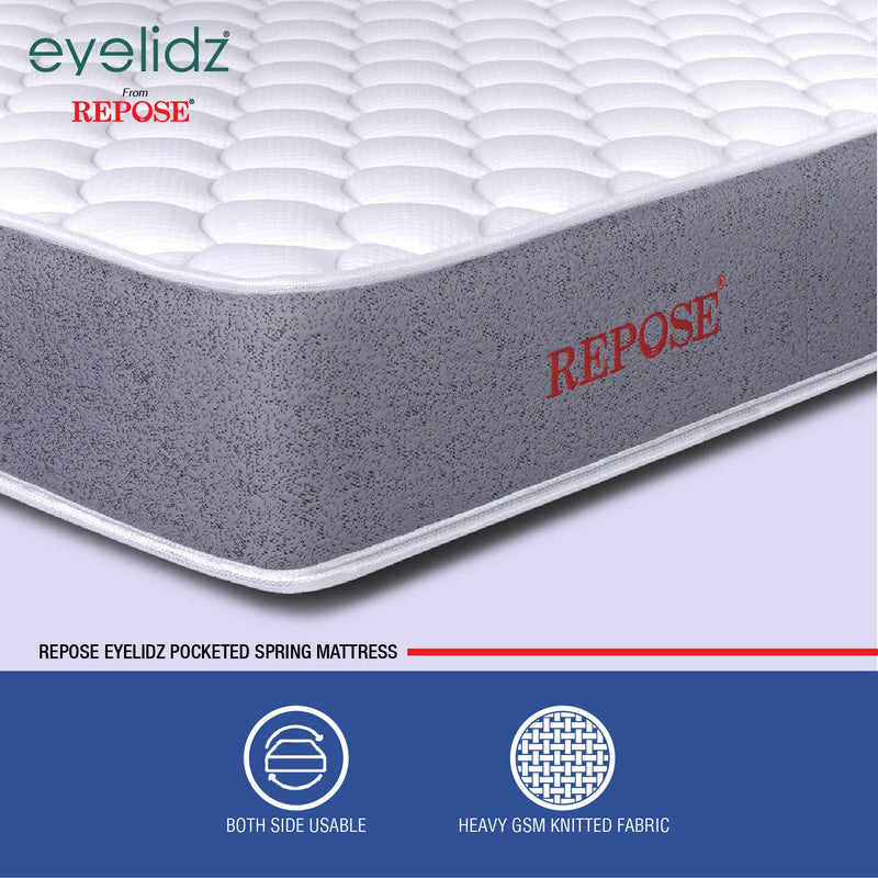 Repose Eyelidz Premium Edge Protected Pocketed Spring Mattress (Double, 75X48X6)