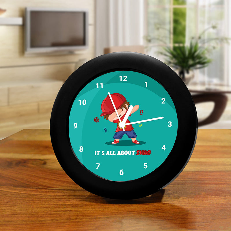 MC SID RAZZ - Swag Boy - design table clock | Desk Clock for Home and Office,Best gift for friends