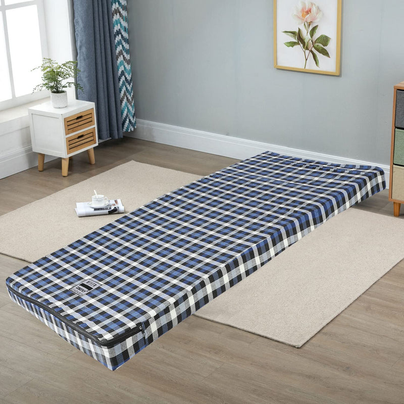 COLOFLY 72x35x2 Inch Pu Foam Single Bed Mattress, Blue & White