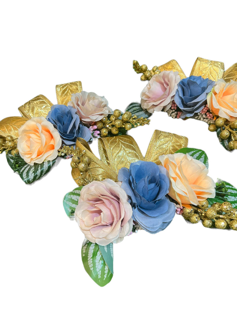 WS Wrap Shap 3 Big Rose Artificial Flower Bunch for Decoration, Gifting, Trousseau Packing, Hampers, Gift Packing (3)