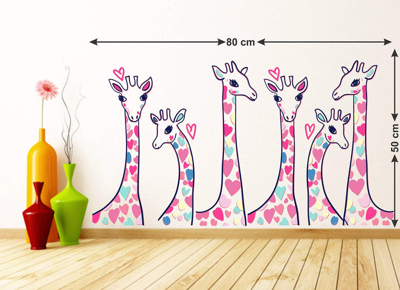 Tuffuk Giraffes Large Vinyl Wallstickers for Home Decorations(80 cm x 50 cm)5TZ248