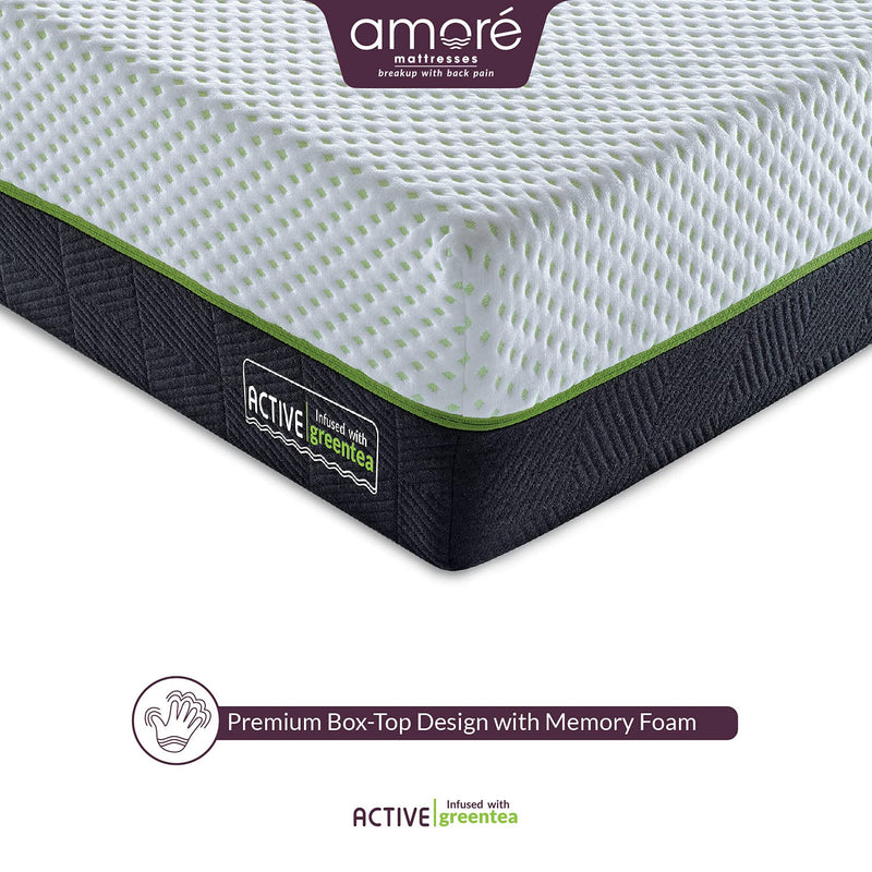 AMORE Active Orthopedic Memory Foam Mattress Infused with Green Tea Mattress75X48X8