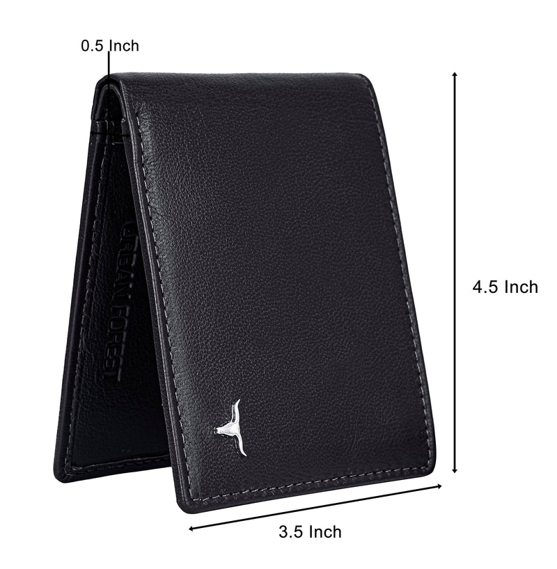 URBAN FOREST George Black Leather Wallet for Men