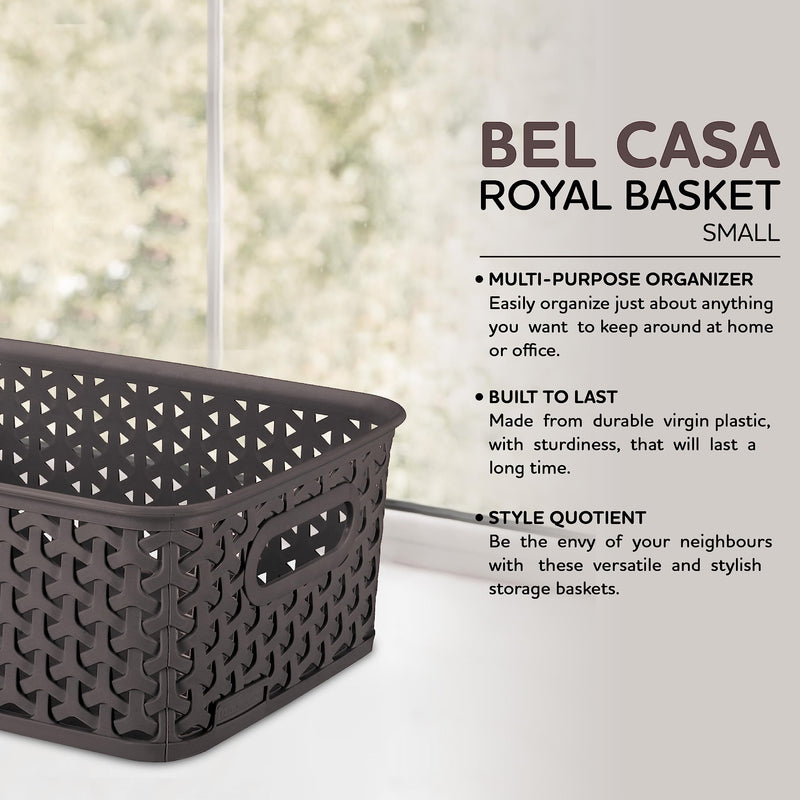 Bel Casa 2 Piece Royal Baskets, Small, Brown