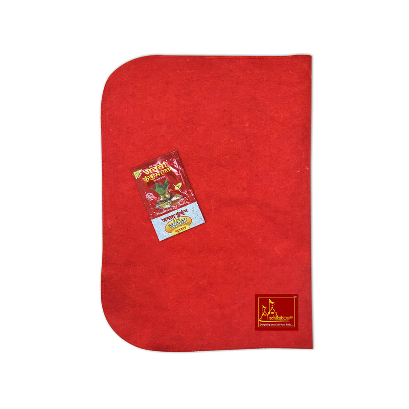 Achleshwar Woollen Aasan/Aasna for Complete Result on Doing Puja and to Avoid Side Effects on Direct Sitting on The Ground and Worshiping.| Home|| Pooja| Red, (24x20 Inch) ; Ach241