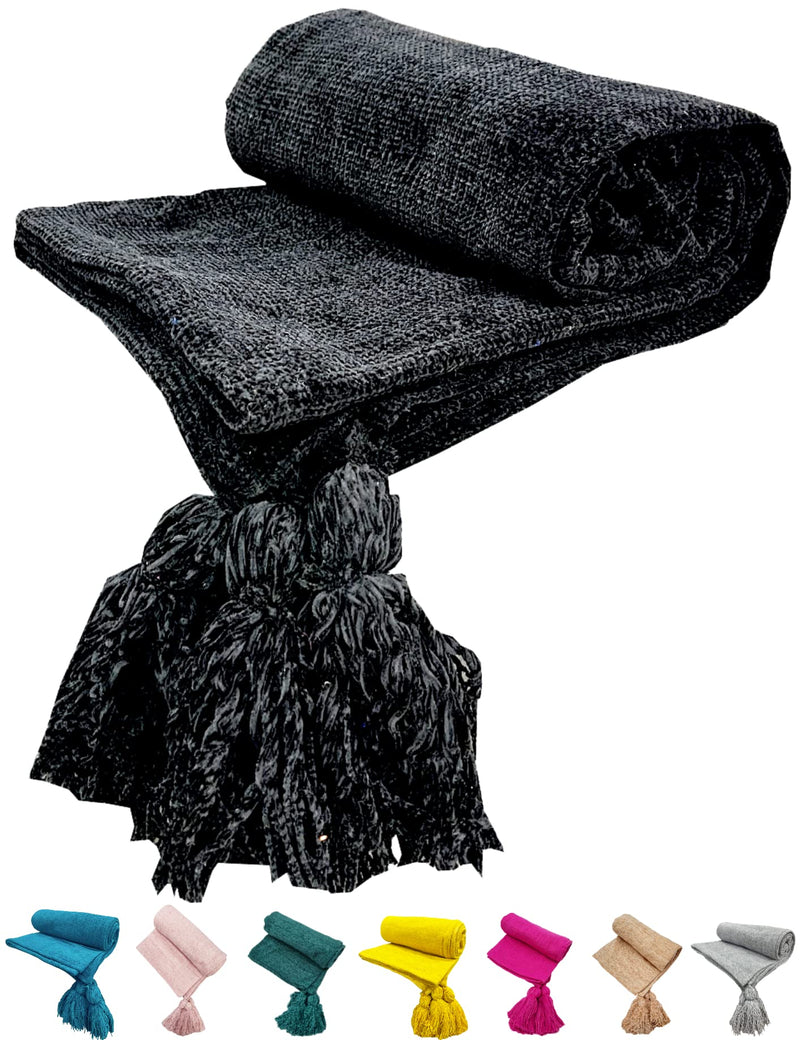 Fashion Throw Blanket Soft Chenille Sofa Throws for 3 Seater