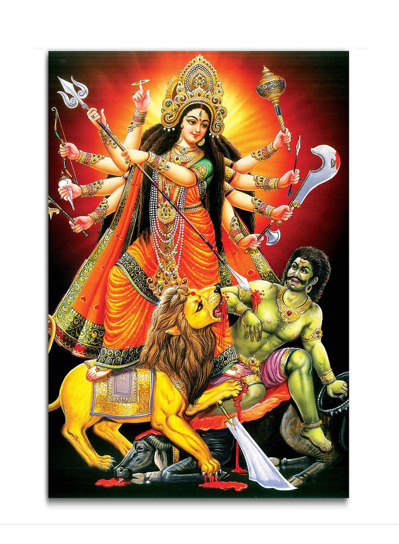 Tamatina God Wall Poster - Maa Durga - Large Size Poster - HD Quality - 36 inches x 24 inches (92 cms x 61 cms)