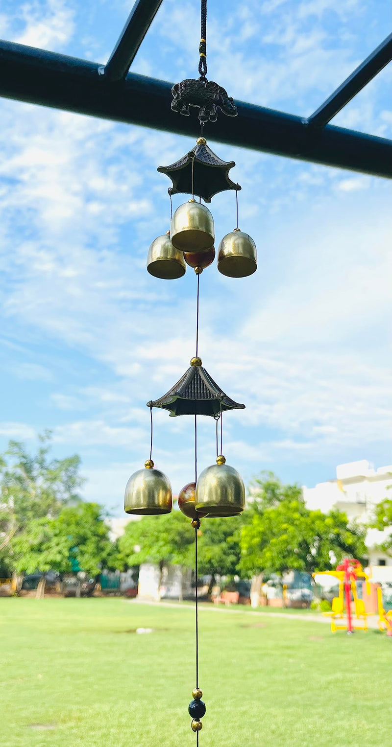 WS Wind Chime for Home Positive Vibes | 6 Brass Bells Hanging Wind Chime | Elephant 6 Bells Wind Chime