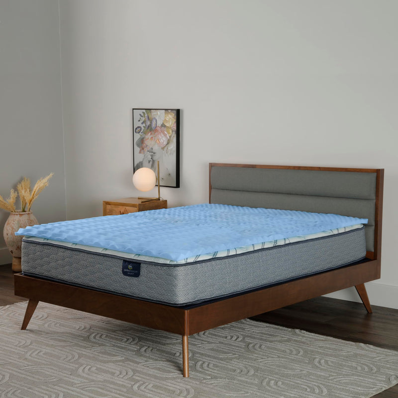 Serta Comfort Zone Memory Foam Mattress Topper, Queen, Blue