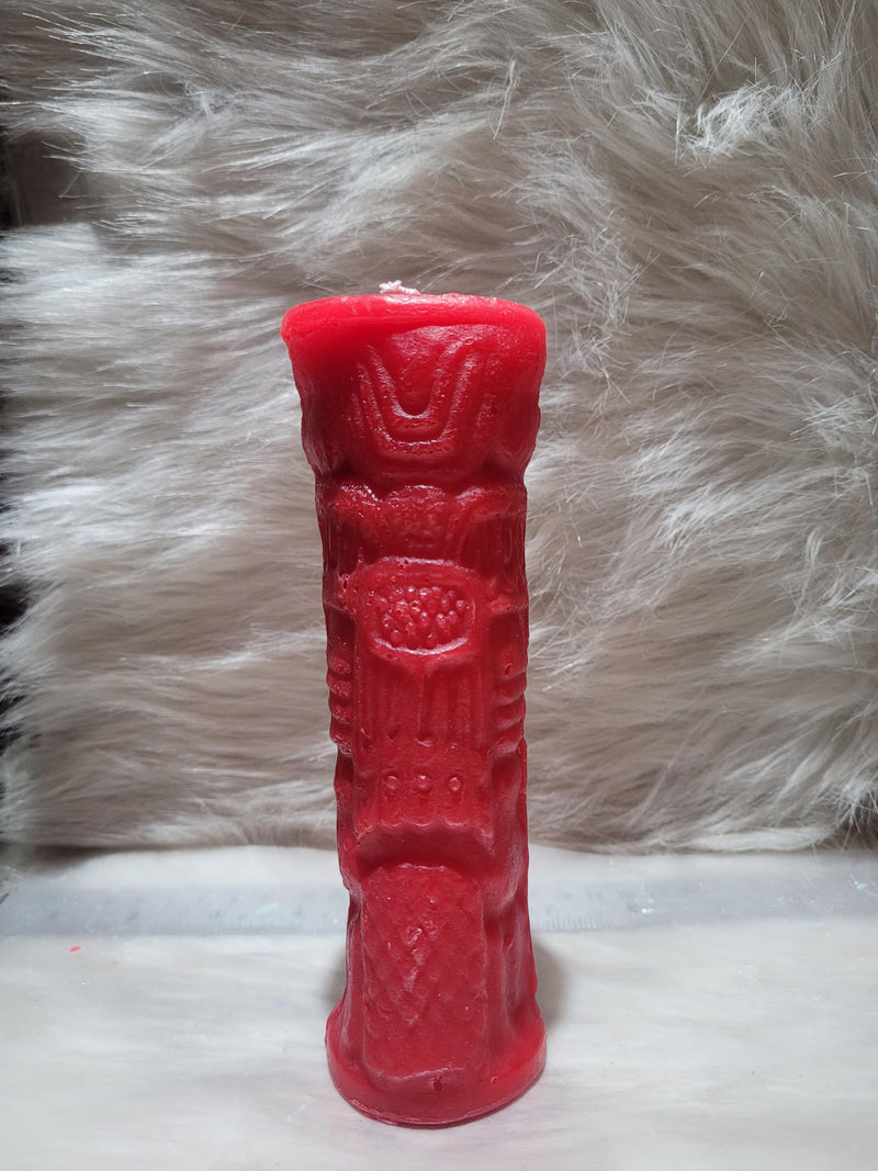 Totem Candle Spell Candle Hoodoo Witchcraft Candle Magic Spells (Red)