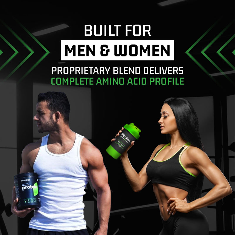 Plantigo Clean Plant Protein Powder | No Preservatives, No Banned Substances |Super Protein Blend- Pea, Brown Rice, Flax | Vegan Protein - Men, Women (Cappuccino - Original Bitter Coffee Taste - 1 Kg)