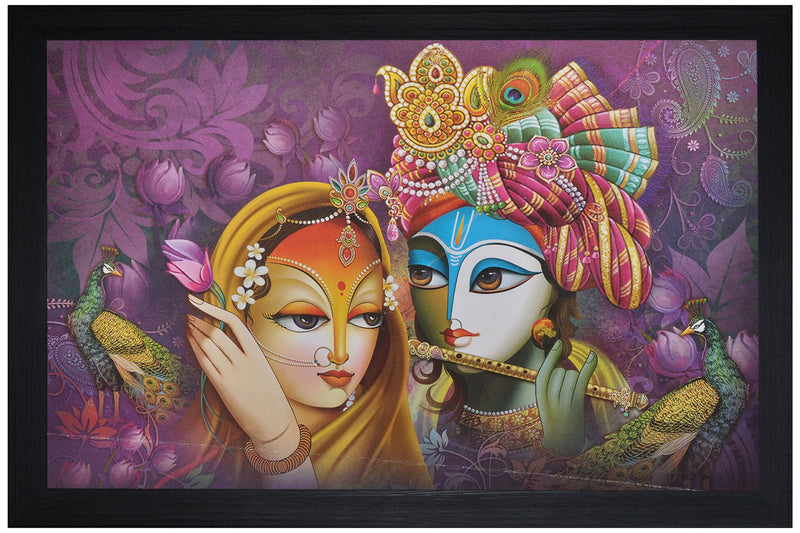 SAF Special Effect Textured Radhey Krishna Ji Painting (SANFO36, 30 cm x 3 cm x 45 cm) SANFO36