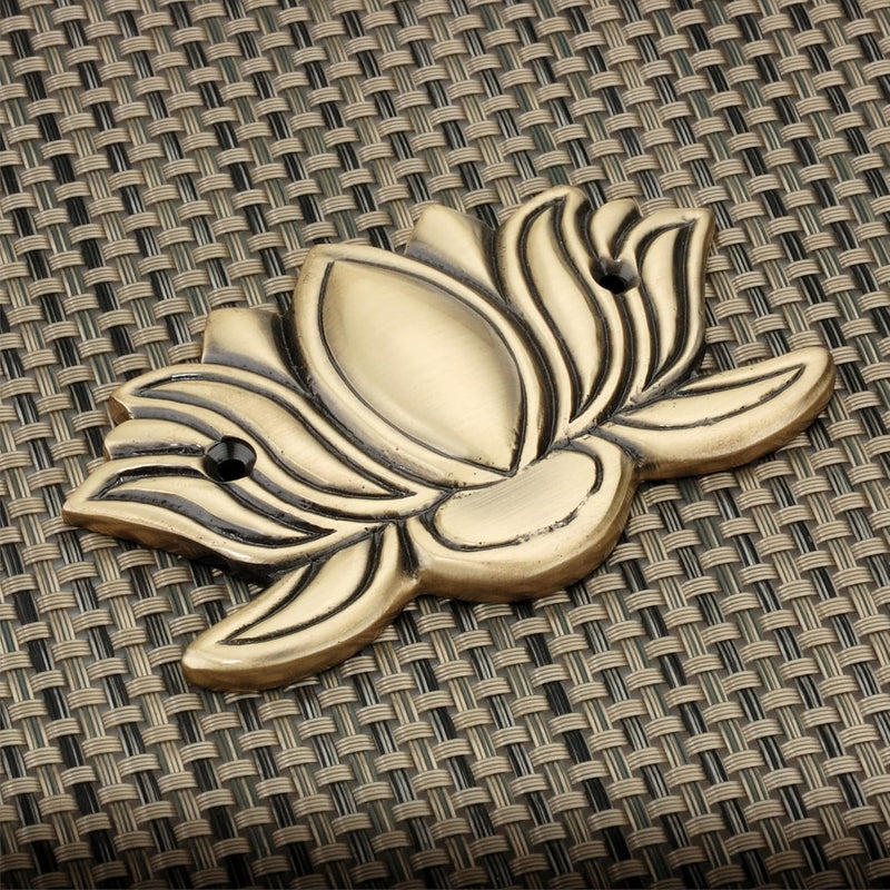 DEVDECOR, Brass Lotus Wall Hanging for Wall Door | Home Decor Hanging Brass Lotus Flower for Decoration Housewarming Gift Lotus Brass Wall Hanging (Standard)