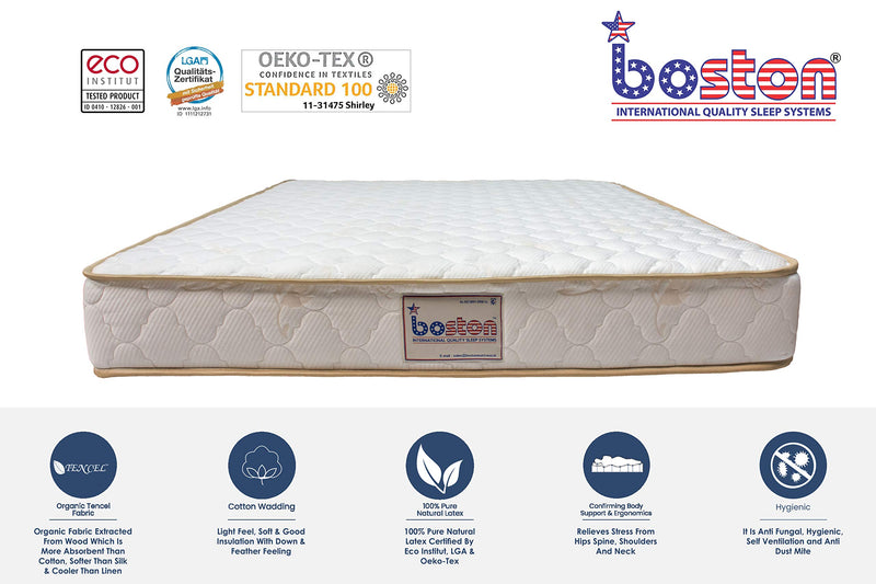 Boston Organic 10 Inch 100% Pure Certified Natural Latex Single Size Mattress (78 x 35 x 10 Inch)