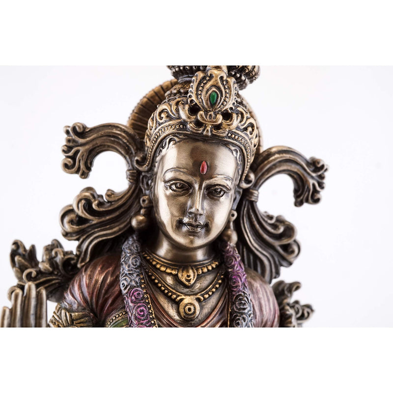 Top Collection 14.5" H 4.5" W Radha Statue in Cold Cast Bronze- Hindu Goddess and Beloved Consort of Lord Krishna Sculpture