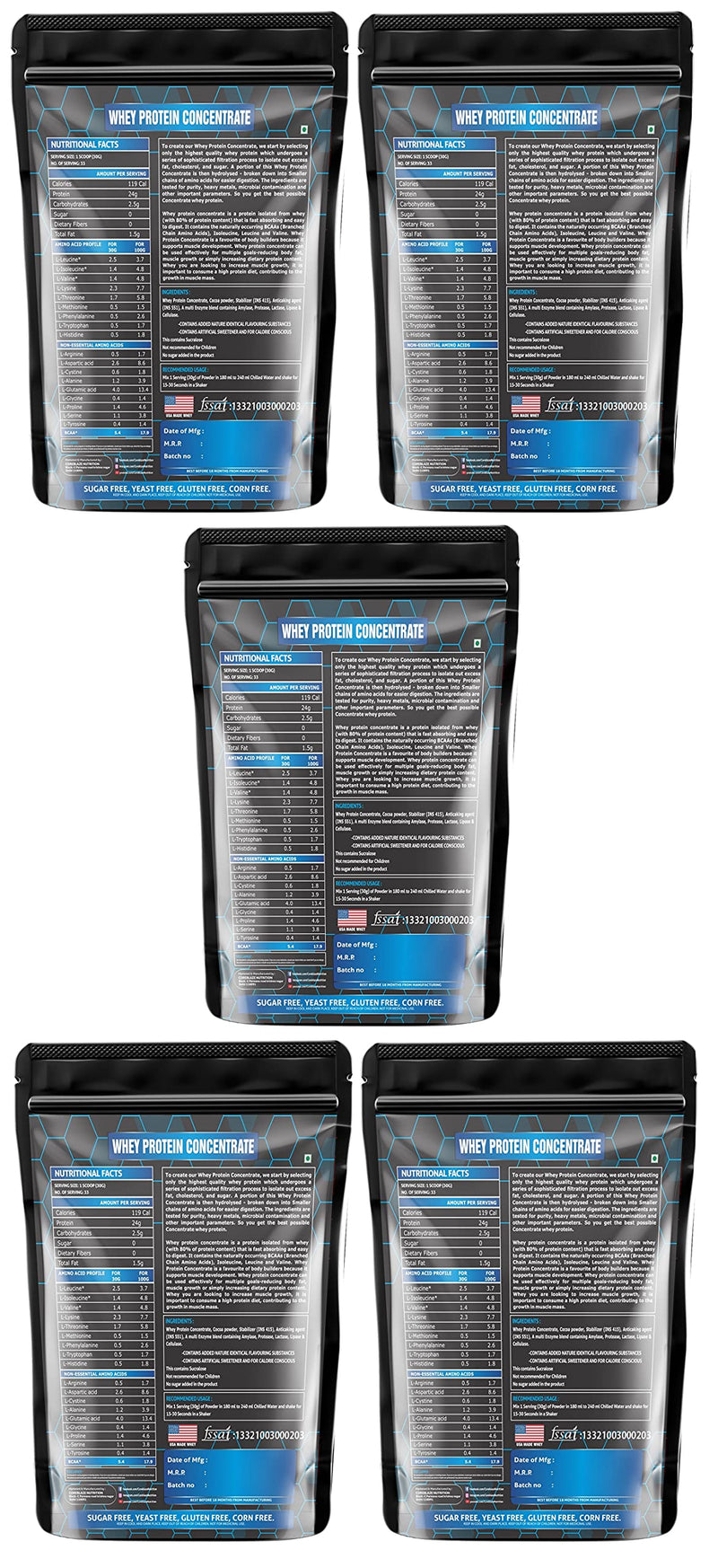 Coreblaze Nutrition Best Effective Whey Protein Concentrate 80%,24g Protein,5.5g BCAA.4g Glutamine (5 KG CONCENTRATE)