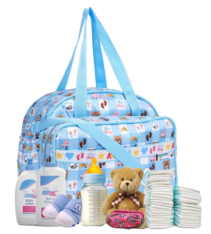 Gloworm Maternity Diaper Bag Nursery Print (Sky Blue)