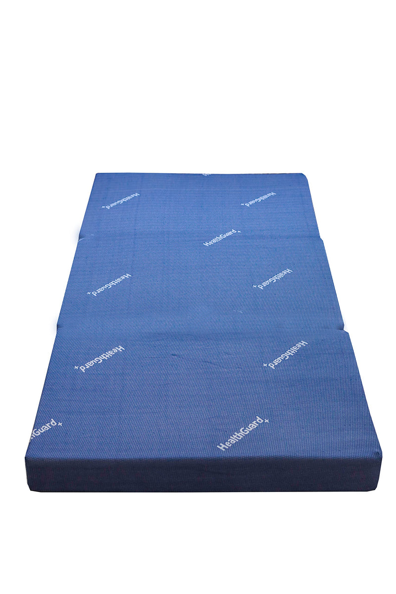 SPINEHEAL MATTRESS Tri-Fold 5 Inch Single Bed Size, 3 Fold Medium Firm Orthopedic Travelling Mattress (Blue, 72 X 30 X 5 Inches, Foam)