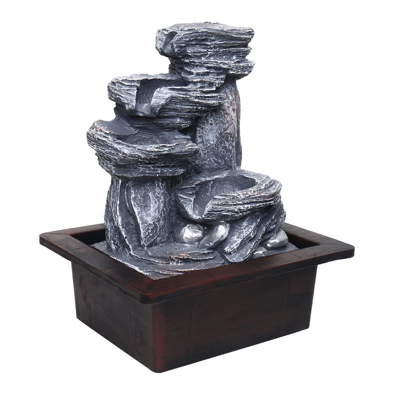 SPLICE Soothing Meditation Natural Water Fountain Flowing Water, Desk Fountain - Relaxing Water Flow That Mimics Sound of Waterfall, Water Fountains Indoor - Feel Calm (Nature-NC-7)