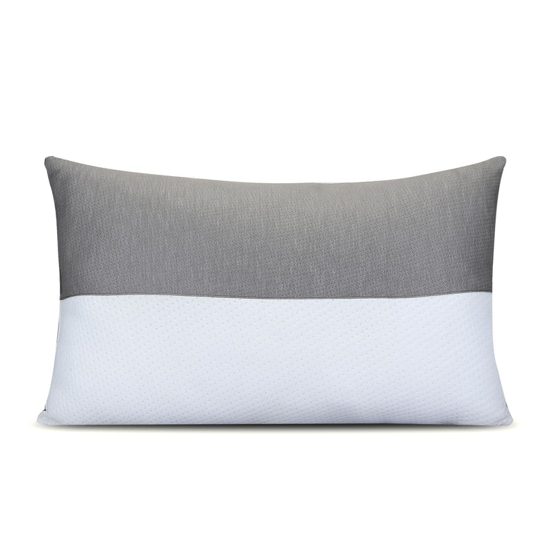 DAKSH Hollow Fibre Height Adjustable Pillow for Sleeping with Zip to Adjust The Height 17 x 27 Inch - Grey and White | Pack of 1