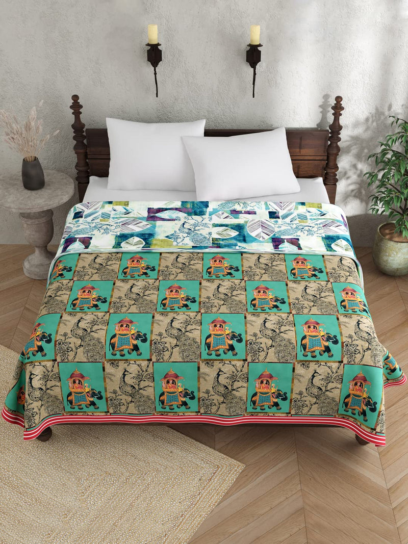 EVER HOME Cotton Double Dohar (224X254CM) Flannel Dohar Throws for Bed, AC Dohar,All Season Piping Bed Dohar, Reversible Dohar, Summer Dohar