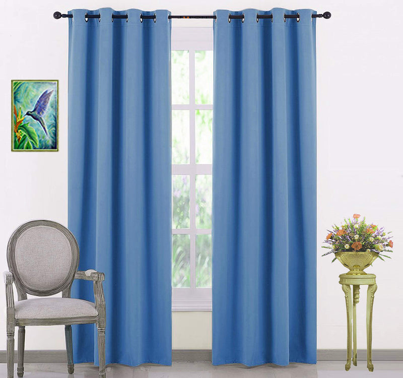 ARMENIA HAGUE Italian Silk Blackout Curtain Pack of 1 Piece Only with 3 Layers Weaving Technology Especially for Homes/Villas/Hotels/Offices/Presidential Suites (Width - 4ft x 8ft -Length) Sky Blue