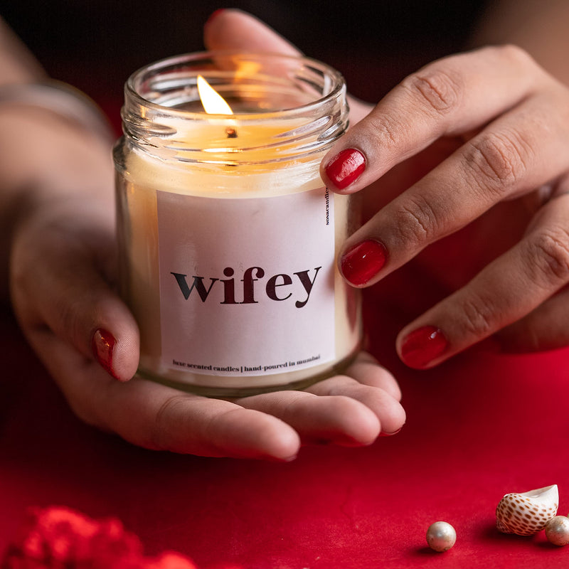 Candle Gift For Wife | Wife Birthday, Anniversary Scented Candles Gift Set | Hubby Wifey Gifts Special | Wife Birthday Special Anniversary Gift Items | Unique Birthday Gifts For Wife Wifey | Aroma Scented Candles For Bedroom Sex | Scented Candles For Bedr