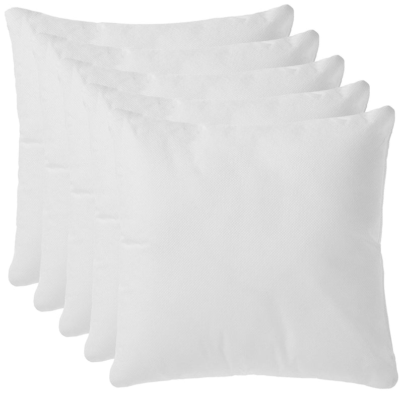 Amazon Brand - Solimo Microfiber Filled Cushion ( White, 16 x 16 inch, Set of 5 )