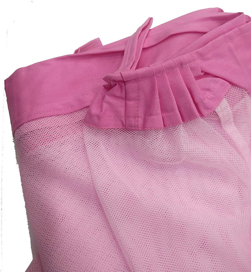 Divayanshi Mosquito Net 6.5 ft x 6.5 ft King Size Bed Net Polycotton Pink 100% Heavy Quality Net