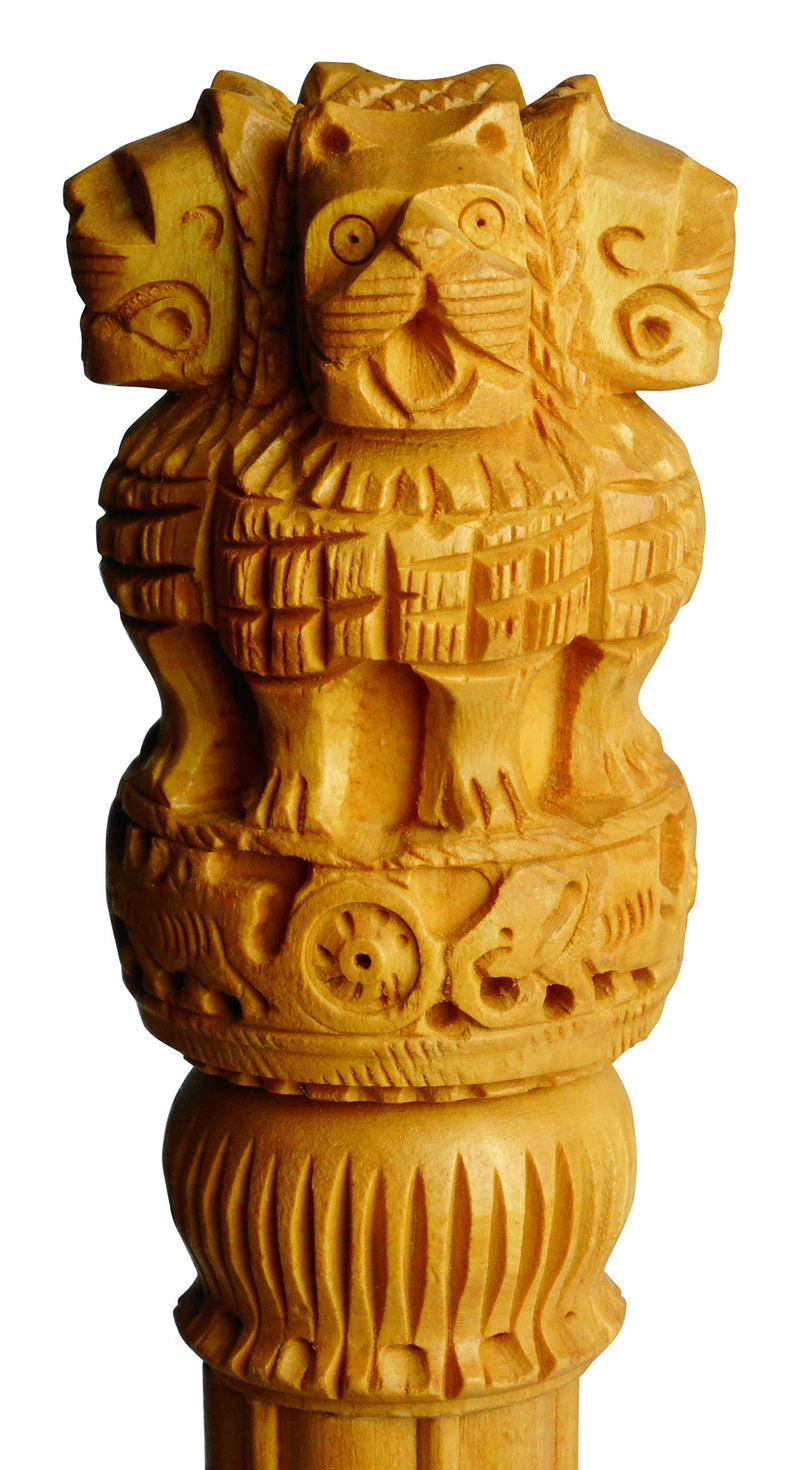 Sri Arundhathi Handicrafts Shivani Wooden Ashoka Pillar (6 cm x 6 cm x 24 cm, Brown)