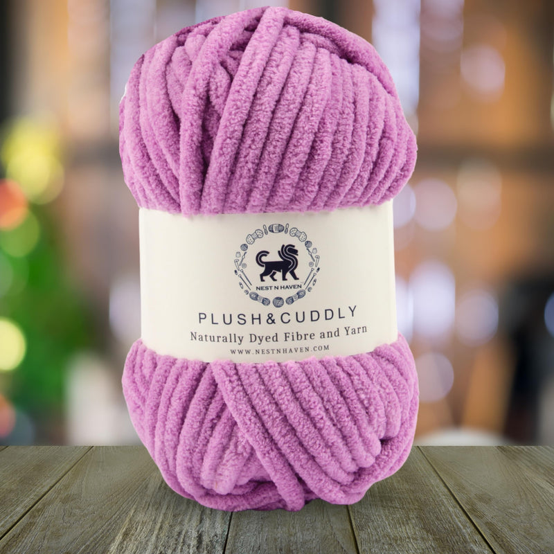 NESTNHAVEN, Wool, Plush & Cuddly, Chenille Yarn Supersoft Hand Knitting Wool Ball, (1 Ball/100 Gram Each) Ball Suitable for Craft, Babywear, Baby Blankets, 5 Bulky, Shade no - NNHB063 (Purple)