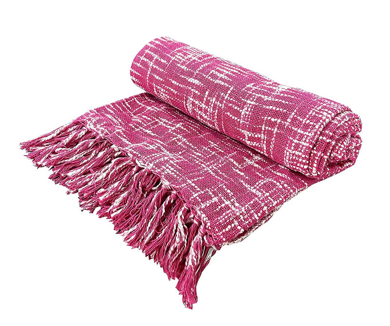 Fashion Throw Sofa Throw, Throws for Sofa and Couch, Sofa Throws for 3 Seater Size: 50X60 inch (Dark Pink)