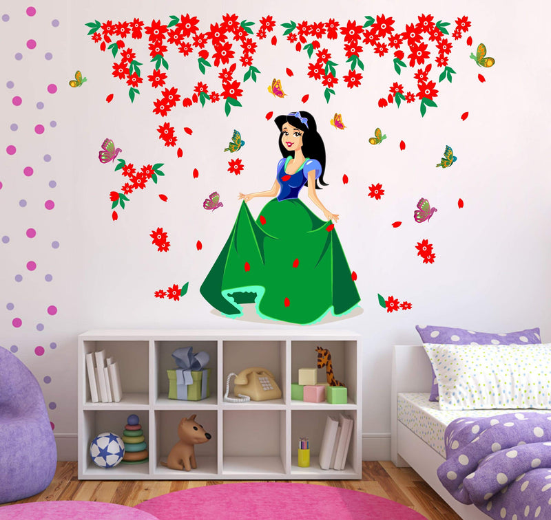 Sticker Hub Wall Sticker for Living Room -Bedroom - Office - Home Decor | Beautiful Princess Wall Stickers (111Cm X 150Cm) BS817