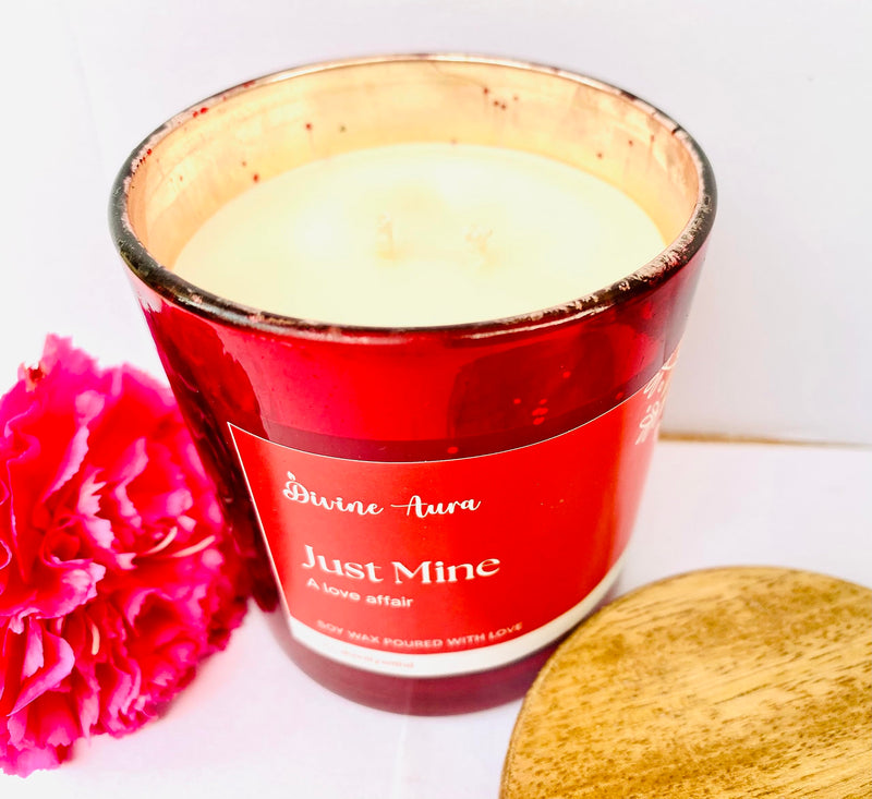 Divine Aura - Scented Soy Wax Candle - Just Mine (Jasmine Blend) - Large - 150 GMS