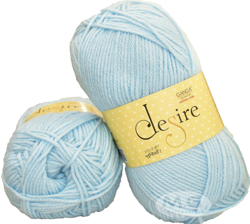 GANGA Knitting Yarn Wool Desire Sky 200 GMS Best Used with Knitting Needles, Crochet Needles Wool Yarn for Knitting. -OK Art-BJEI