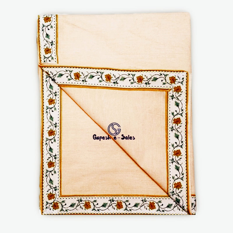 Gopesh e-Sales® Single Bed Size Cotton Blanket/Solapur Chaddar/Cotton Bedsheet/Chader for Summer (Pack of 1) Beige