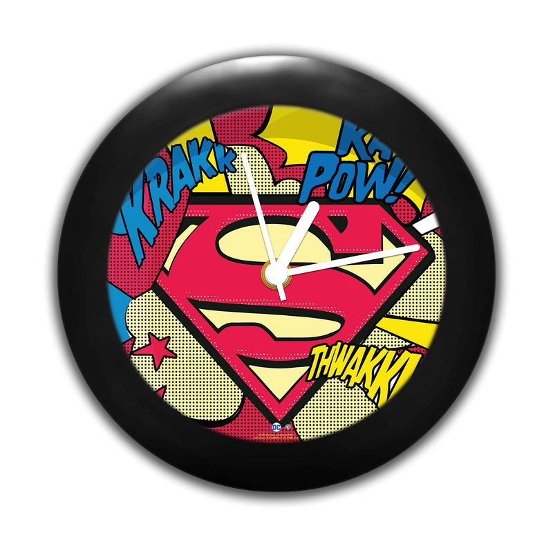 MCSID RAZZ Official Licensed by Warner Bros, USA (India) Plastic DC Comics -Superman Comic Logo Table Clock - Multicolour