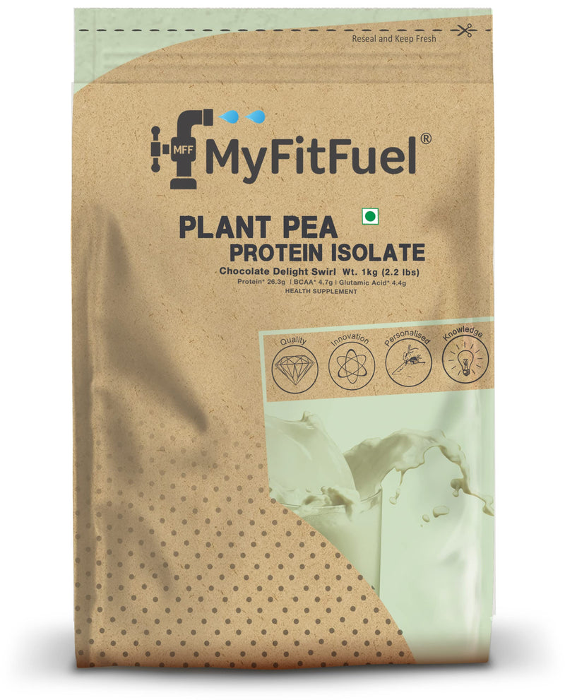 MyFitFuel MFF Plant Pea Protein 1 Kg (2.2 lbs) Chocolate Delight Swirl | Easy to Digest | Vegan Plant Protein Powder