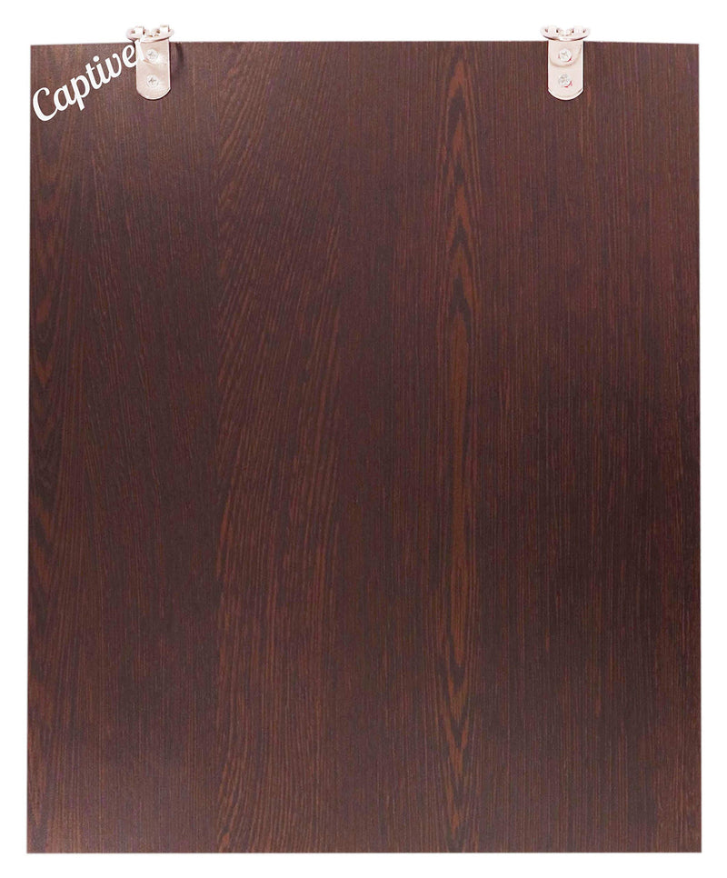 Captiver Engineered Wood Solid Base Decorative Wall Unique Mirrors (28X33 CM, Wenge)