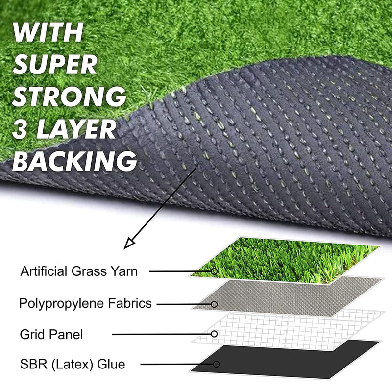 Yellow Weaves Polyurethane 35 Mm High Density Artificial Grass Carpet Mat For Balcony, Lawn, Door (2 X 4 Feet), Green