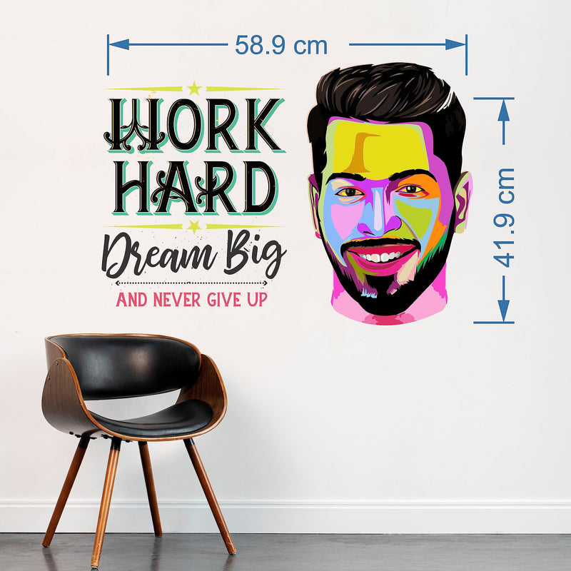 iberry's Inspirational Motivational Quotes Wall Sticker, Dream Big and Never give up- 59 x 42 cm Hardik Pandya Wall Stickers for Study- Office-10