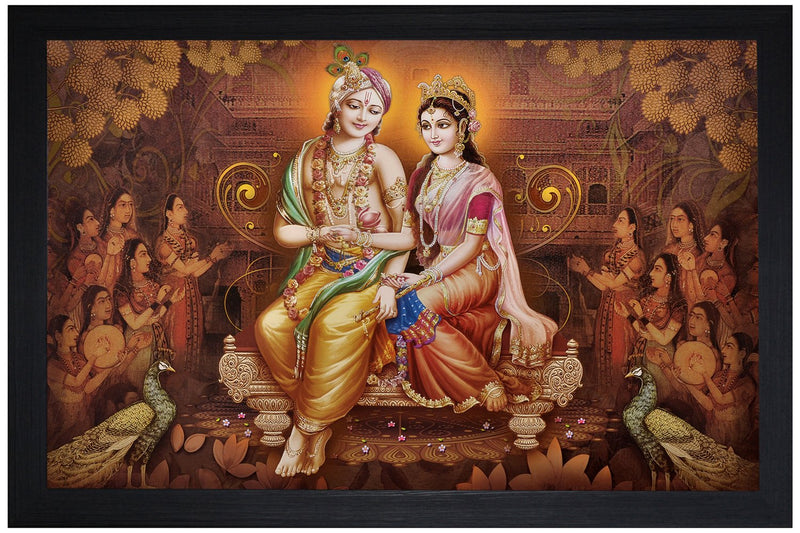 SAF Special Effect Textured Radhey Krishna Ji Painting (SANFO17, 30 cm x 3 cm x 45 cm) SANFO17