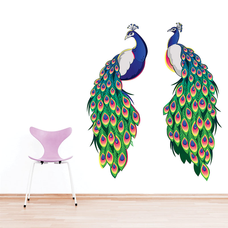 DivineDesigns™ Two Peacocks Wall Sticker