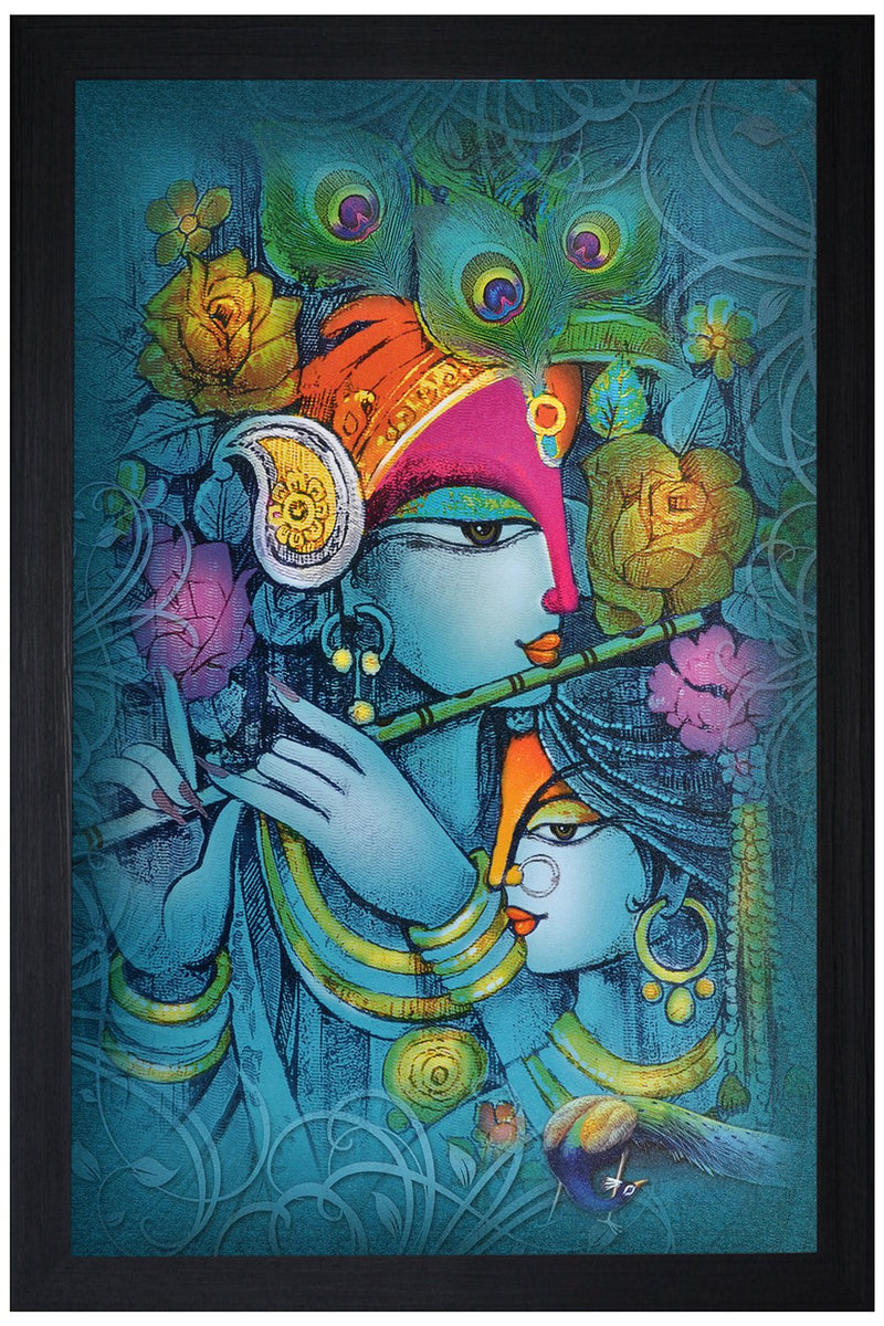 SAF Special Effect Textured Radhey Krishna Ji Painting (SANFO19, 30 cm x 3 cm x 45 cm) SANFO19