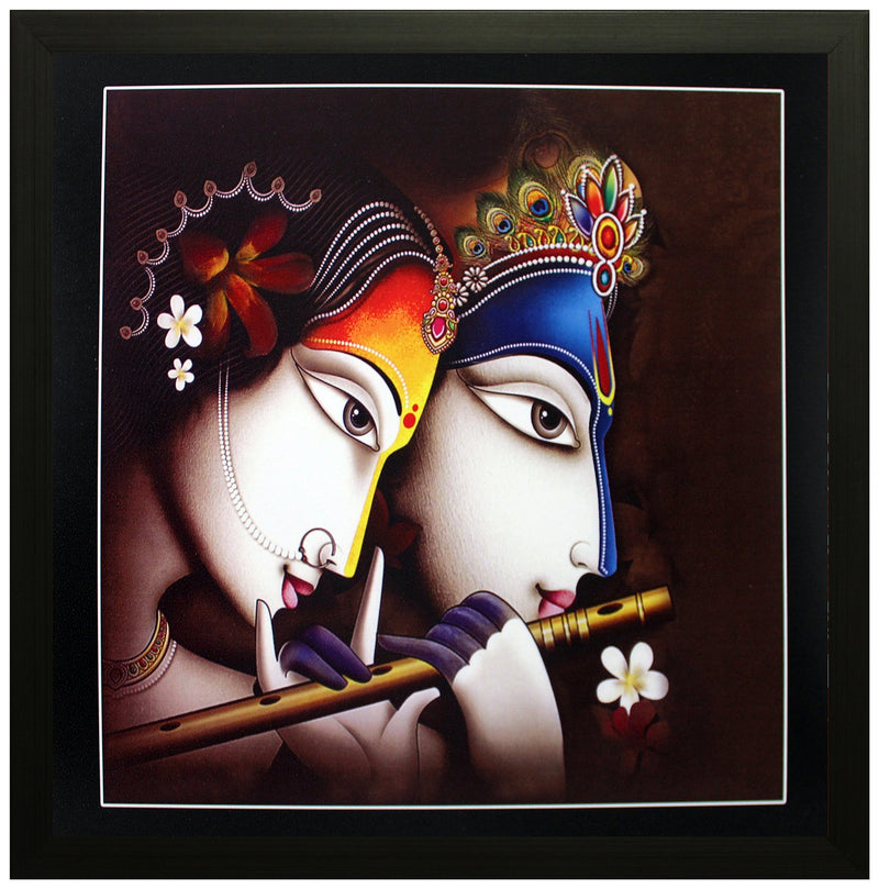 SAF Special Effect Textured Radhey Krishna Ji Painting (SANFO75, 30 cm x 3 cm x 30 cm) SANFO75