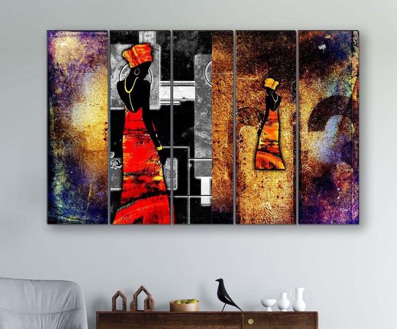 SAF paintings Set of 5 modern art 6MM MDF large Premium Panel wall painting 24 Inch x 40 Inch SANFLL35092