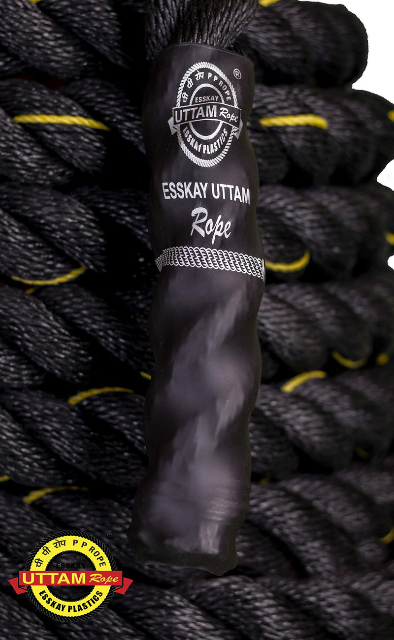 ESSKAY UTTAM Pro Black Battle rope Exercise Rope 1.5 INCH (60 Feet)