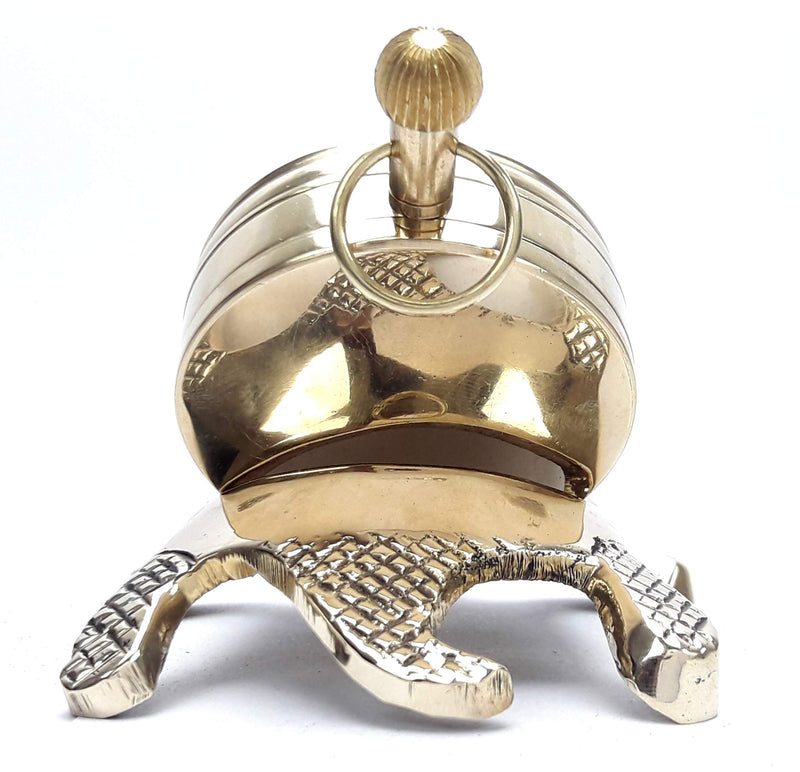 KV Collection Beautiful Antique Style Tortoise Brass Table Clock. Exclusive Gifting idea