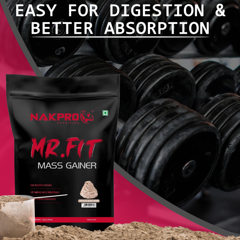 Nakpro MR. FIT Super Fast Weight Gainers/Mass Gainers (1 Kg, Chocolate Cream)