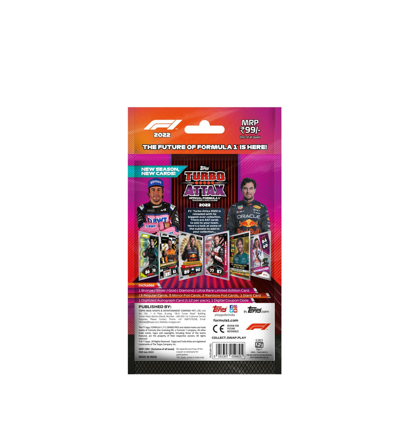 Topps F1 Turbo Attax 2022 - Trading and collectable Card Game (Multi Pack of 4)